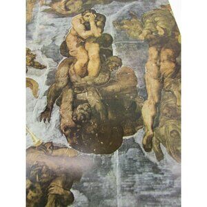 Vintage Michelangelo Last Judgement Judgment Color Print 51671 Avenging Angels